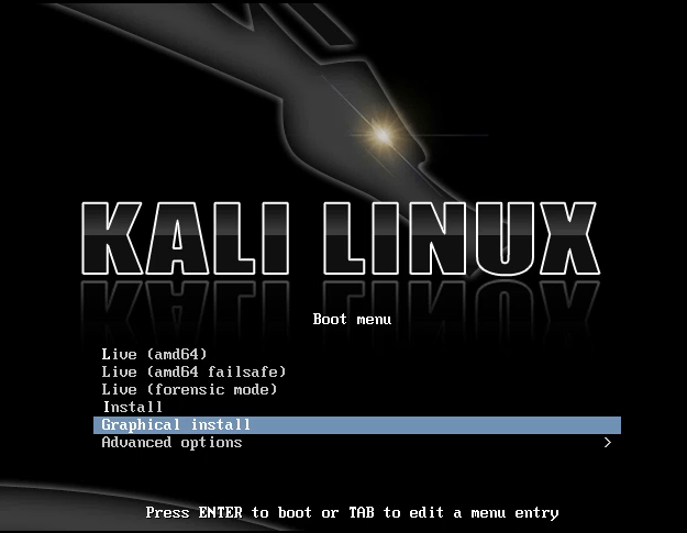 steps to install kali linux